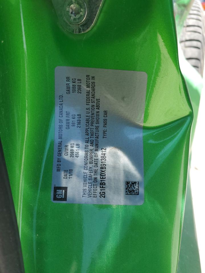 2011 Chevrolet Camaro Lt VIN: 2G1FB1EDXB9138412 Lot: 62178234