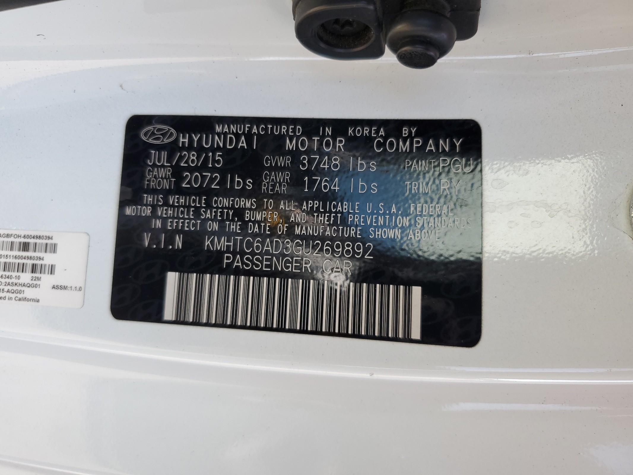 KMHTC6AD3GU269892 2016 Hyundai Veloster