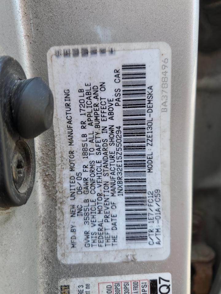 2005 Toyota Corolla Ce VIN: 1NXBR32E15Z550294 Lot: 65123954