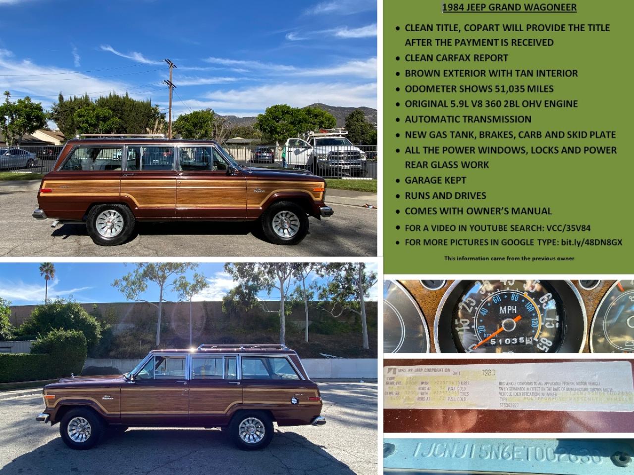 1JCNJ15N6ET002630 1984 Jeep Grand Wagoneer