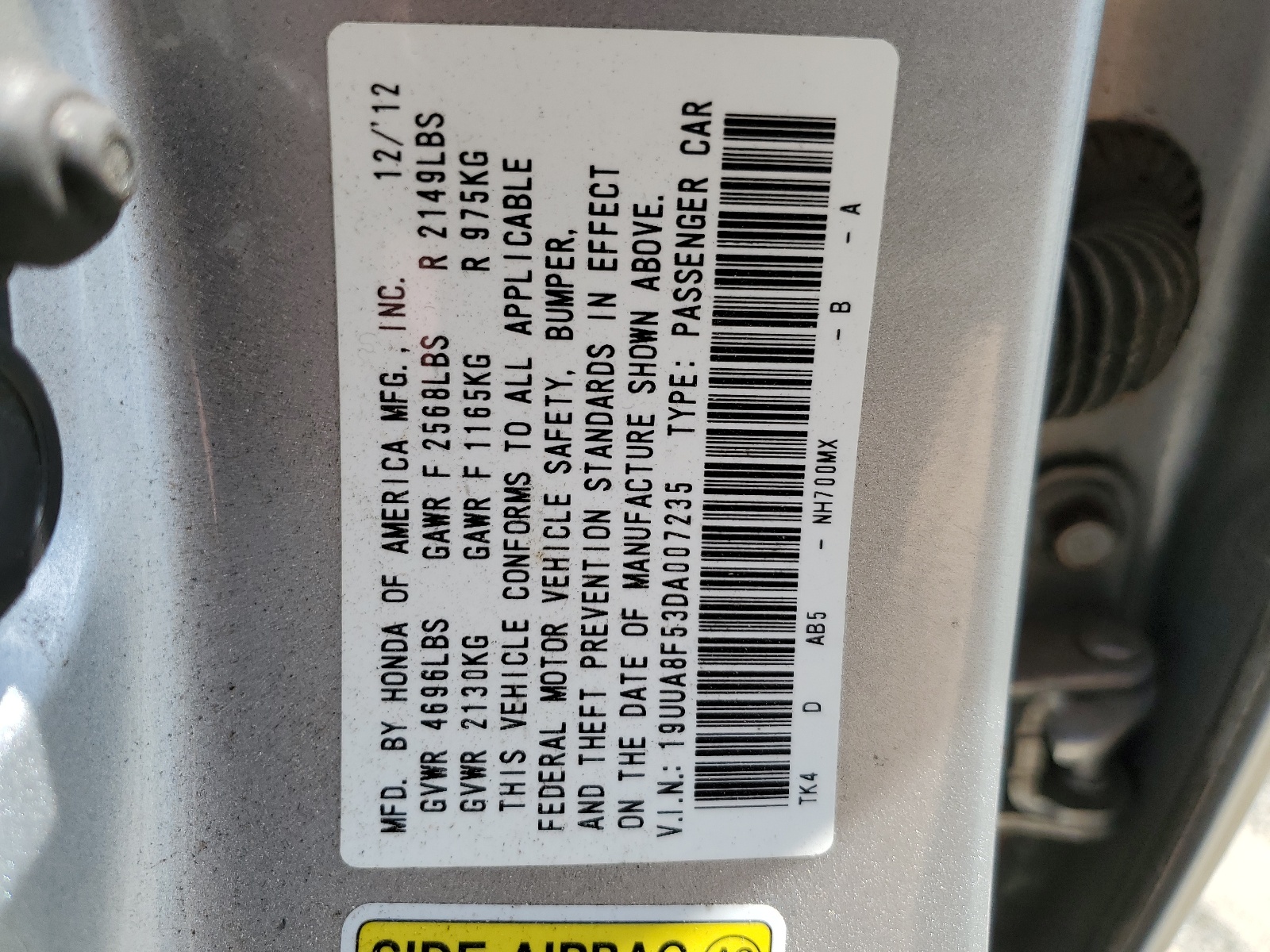 19UUA8F53DA007235 2013 Acura Tl Tech