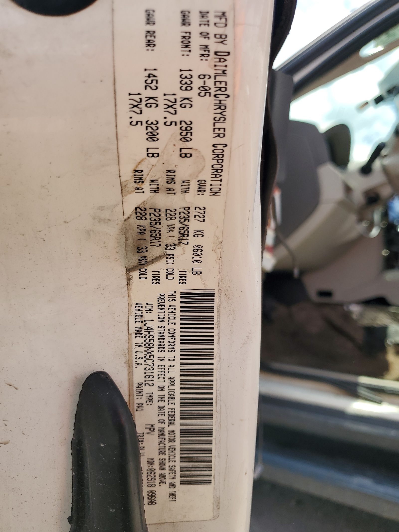 1J4HS58NX5C731612 2005 Jeep Grand Cherokee Limited