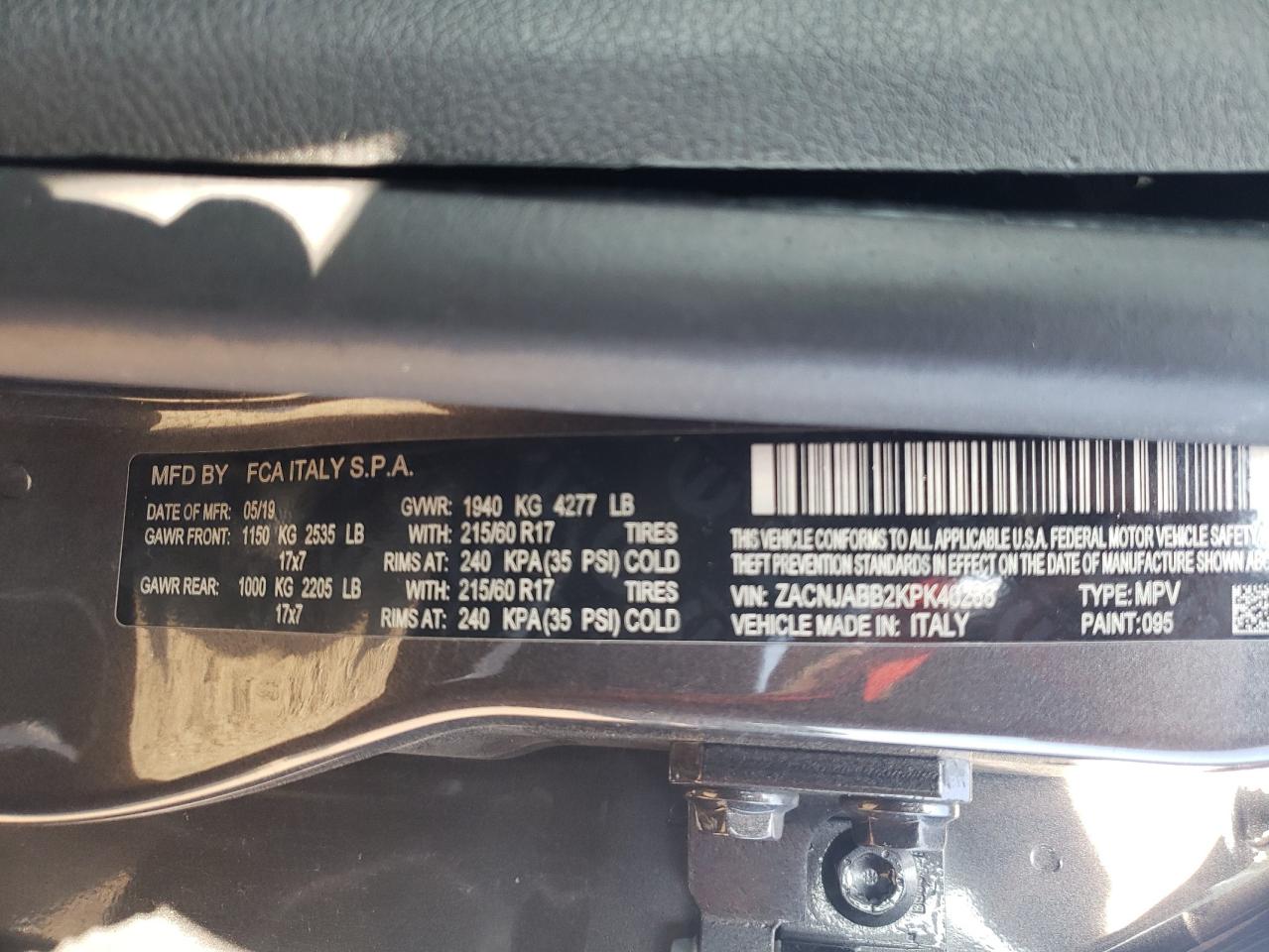 2019 Jeep Renegade Latitude VIN: ZACNJABB2KPK46288 Lot: 63519984