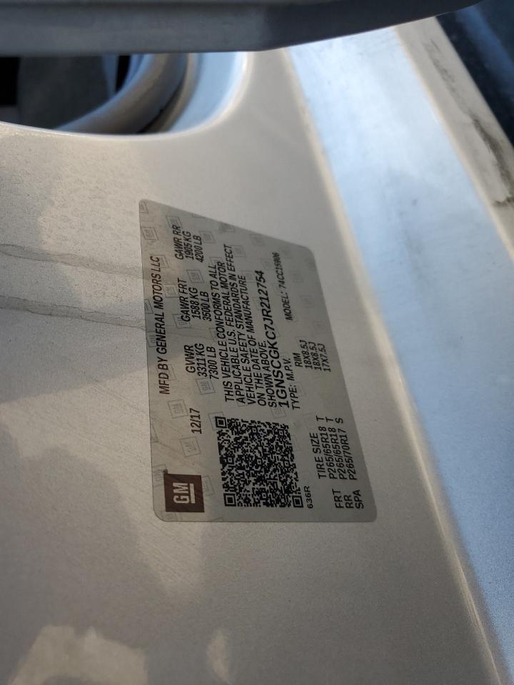 2018 Chevrolet Suburban C1500 Ls VIN: 1GNSCGKC7JR212754 Lot: 62859874