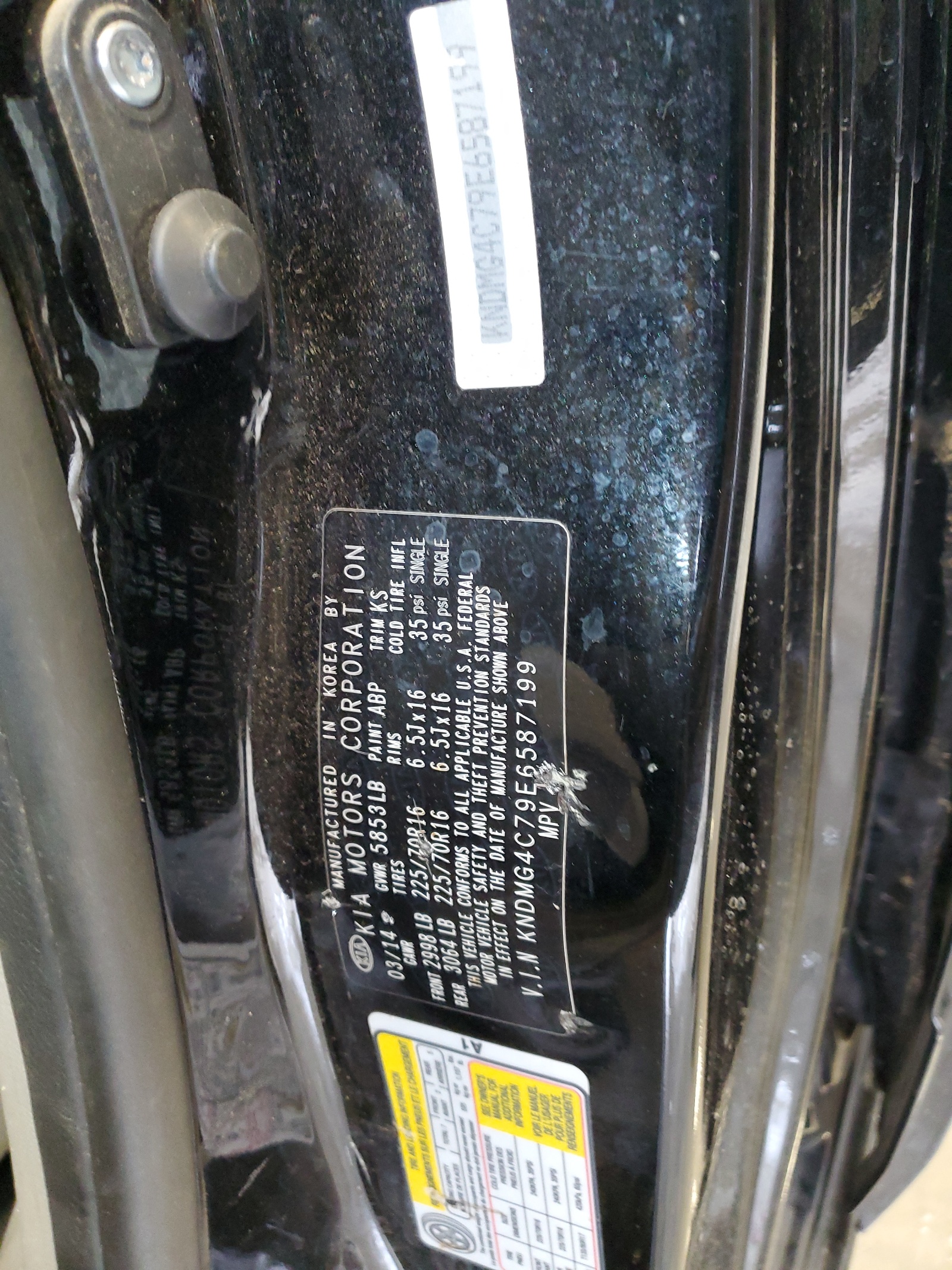 KNDMG4C79E6587199 2014 Kia Sedona Lx