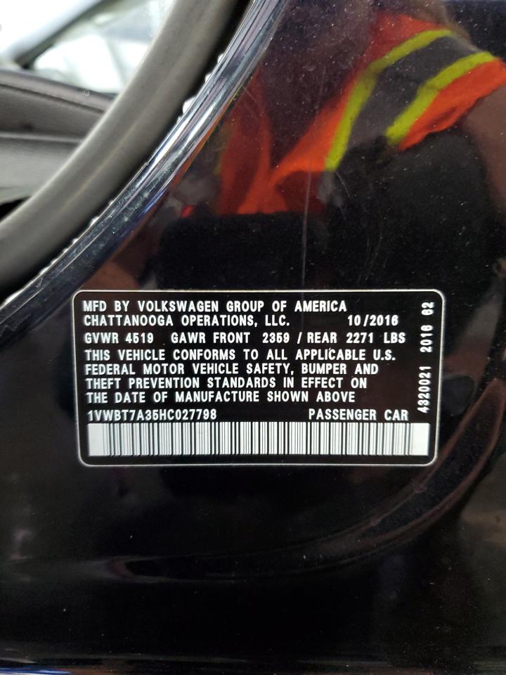 2017 Volkswagen Passat Se VIN: 1VWBT7A35HC027798 Lot: 63464844