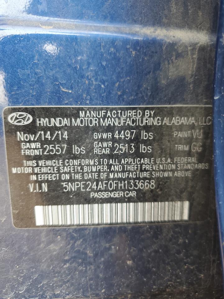 5NPE24AF0FH133668 2015 Hyundai Sonata Se