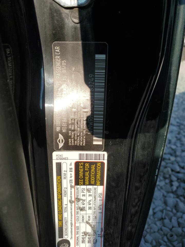 2005 Mini Cooper S VIN: WMWRH33455TF83249 Lot: 64155174