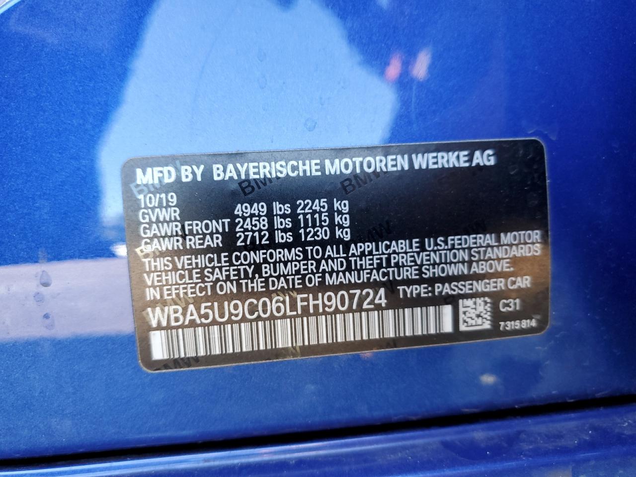 WBA5U9C06LFH90724 2020 BMW M340Xi