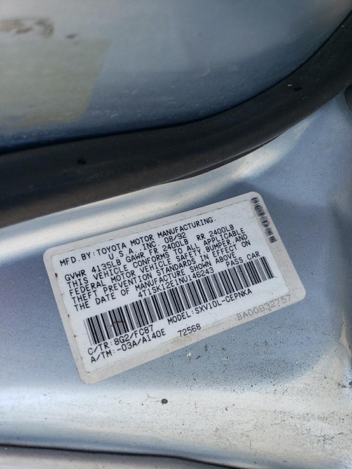 1992 Toyota Camry Le VIN: 4T1SK12E1NU146243 Lot: 64125124