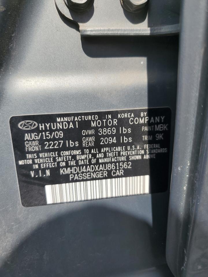 2010 Hyundai Elantra Blue VIN: KMHDU4ADXAU861562 Lot: 63392164