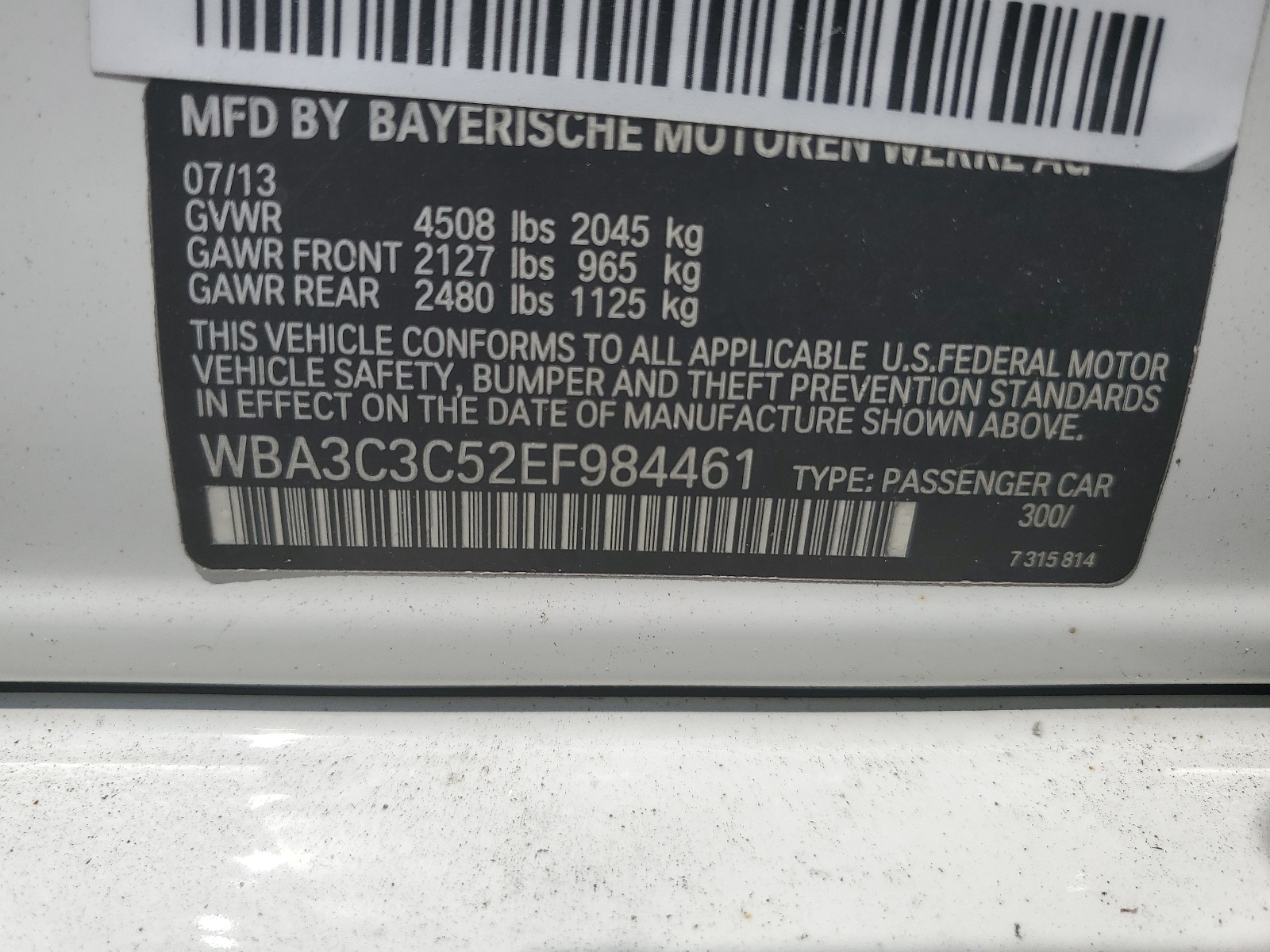 WBA3C3C52EF984461 2014 BMW 320 I xDrive