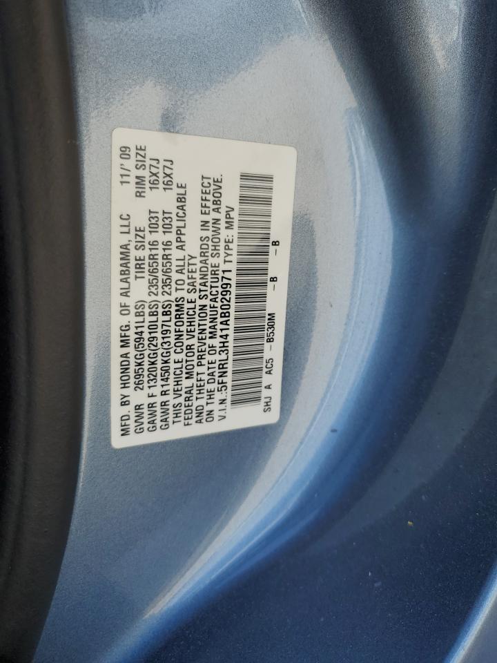 5FNRL3H41AB029971 2010 Honda Odyssey Ex