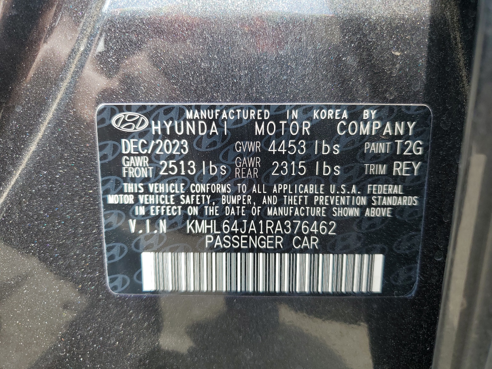 2024 Hyundai Sonata Sel vin: KMHL64JA1RA376462