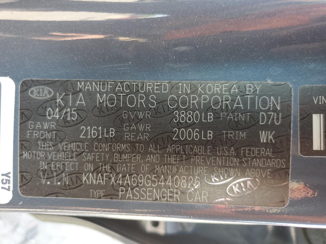 2016 Kia Forte Lx VIN: KNAFX4A69G5440826 Lot: 62553274