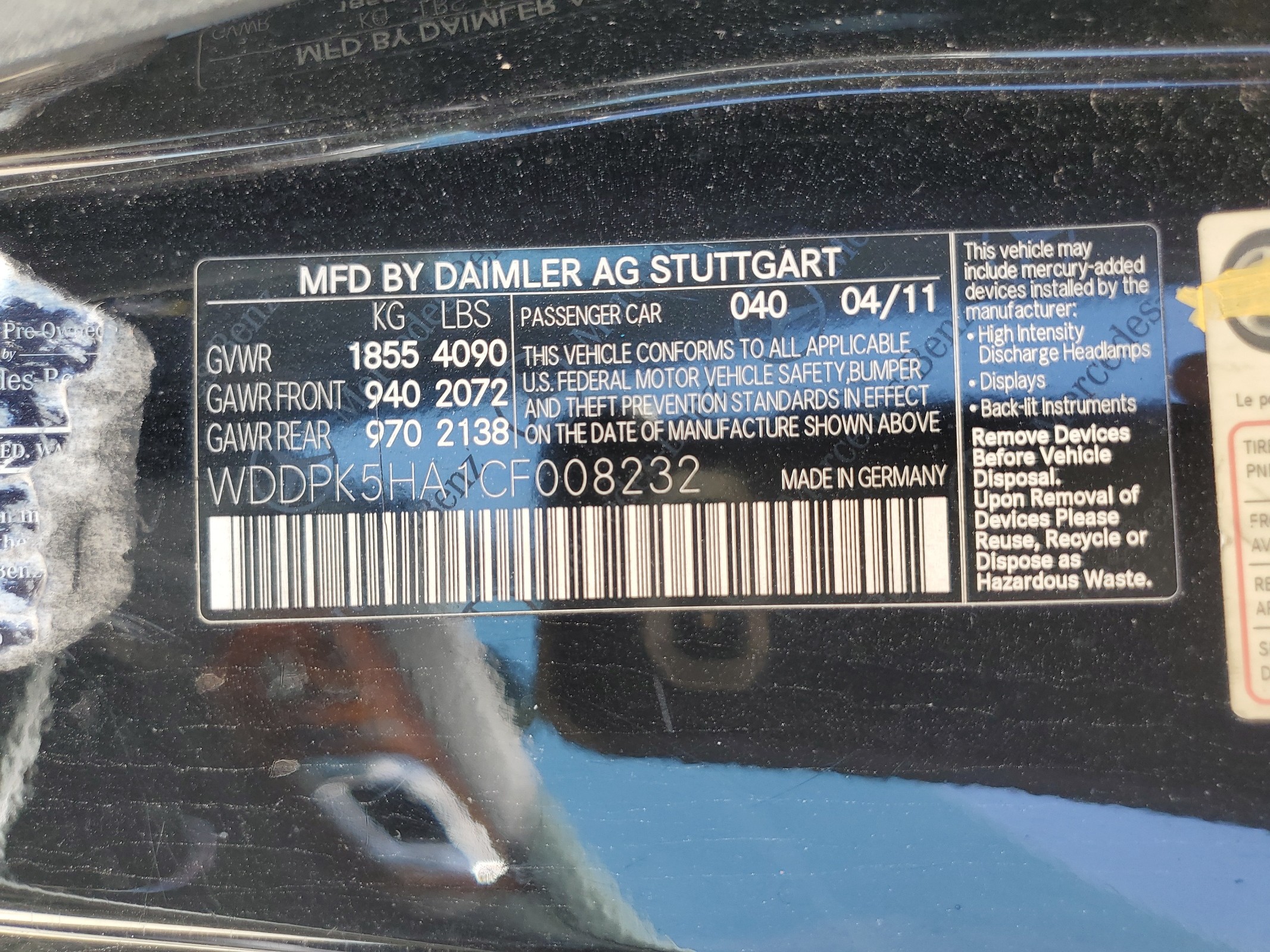 WDDPK5HA1CF008232 2012 Mercedes-Benz Slk 350