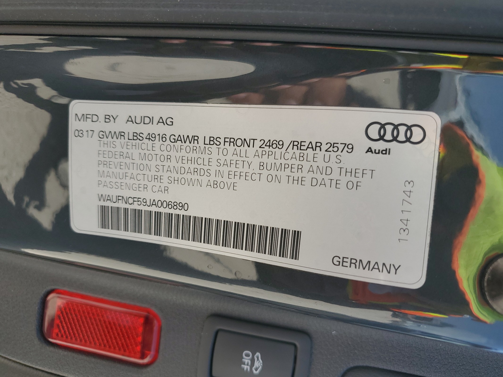 WAUFNCF59JA006890 2018 Audi A5 Prestige S-Line