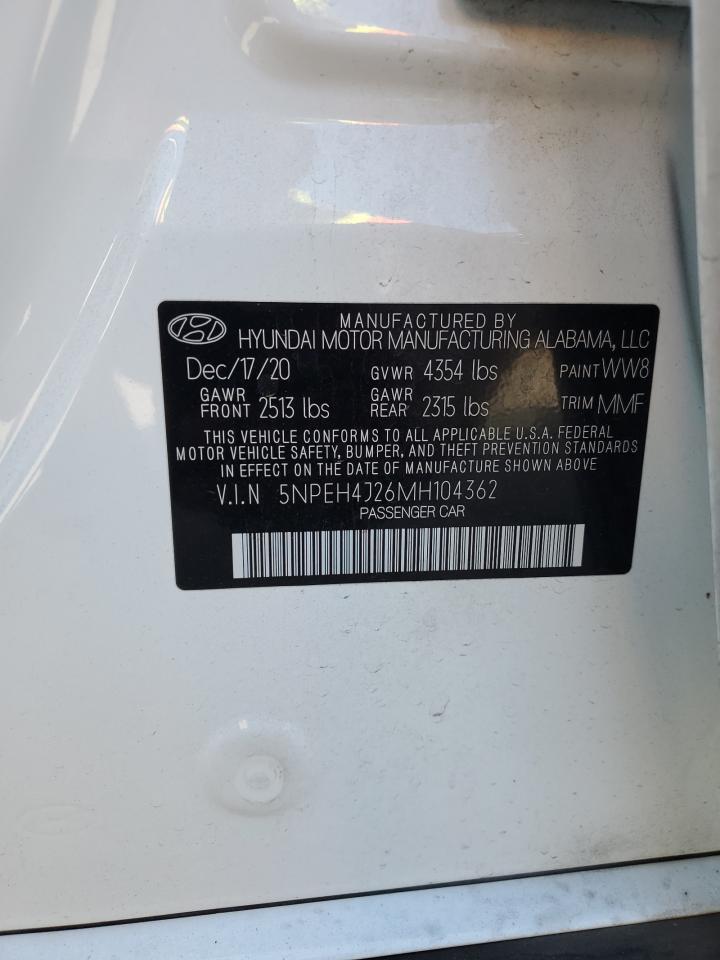 2021 Hyundai Sonata Limited VIN: 5NPEH4J26MH104362 Lot: 64116614