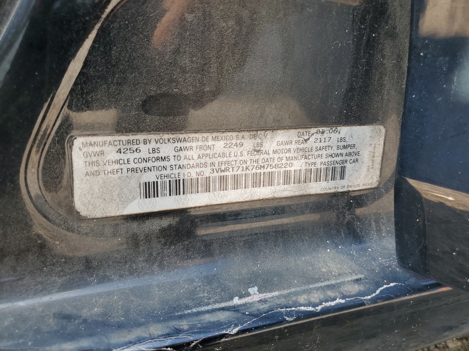 3VWRT71K76M758220 2006 Volkswagen Jetta Tdi