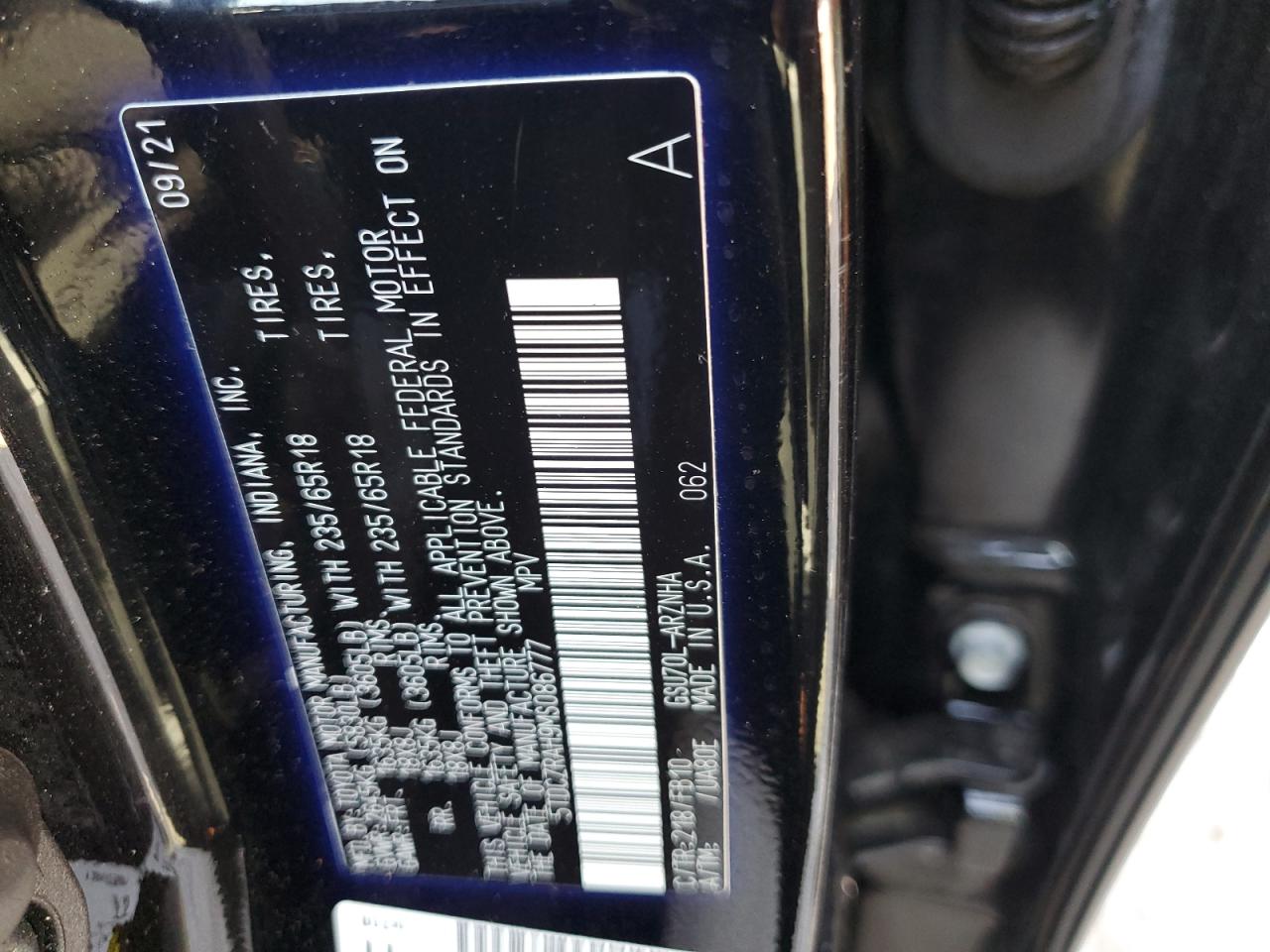 2021 Toyota Highlander L VIN: 5TDCZRAH9MS086777 Lot: 63114834