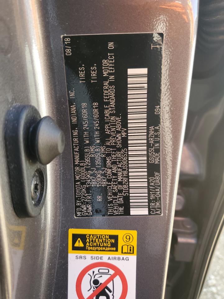 2018 Toyota Highlander Le VIN: 5TDBZRFH8JS906525 Lot: 65647634