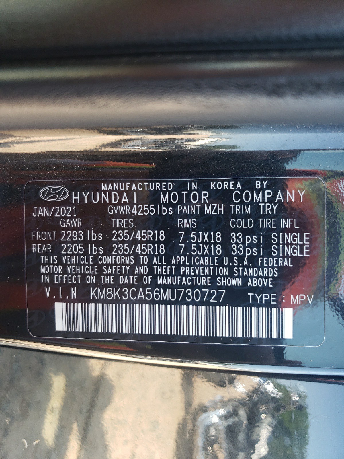 KM8K3CA56MU730727 2021 Hyundai Kona Limited