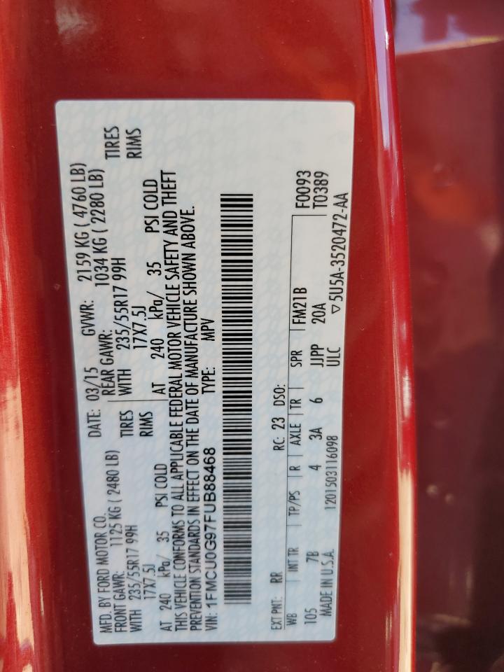 2015 Ford Escape Se VIN: 1FMCU0G97FUB88468 Lot: 64798214