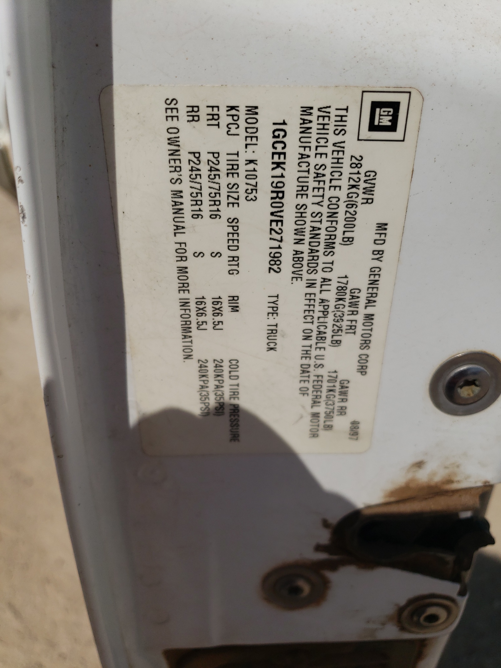 1GCEK19R0VE271982 1997 Chevrolet Gmt-400 K1500