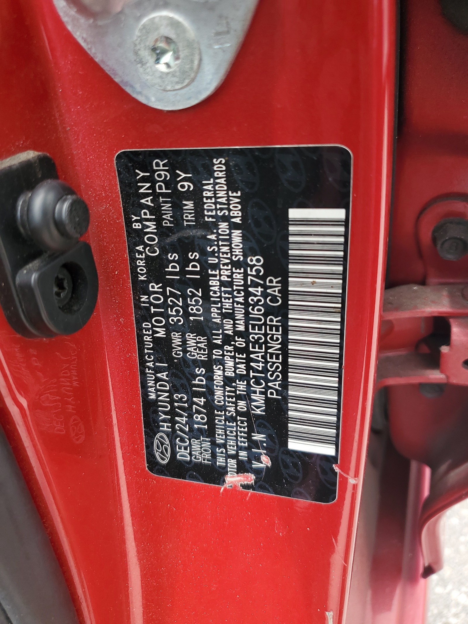 KMHCT4AE3EU634758 2014 Hyundai Accent Gls