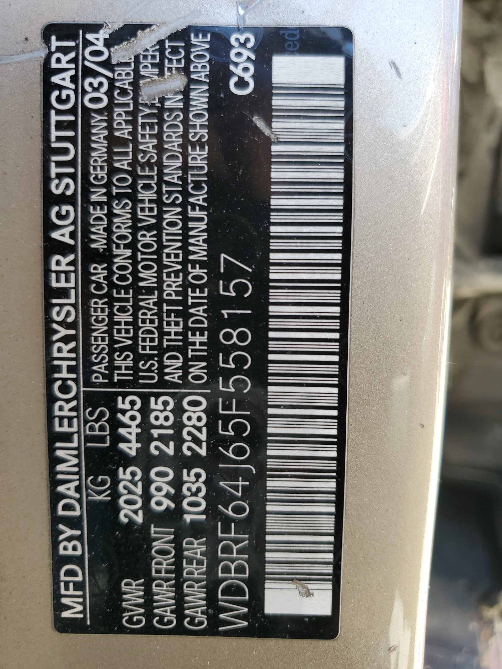 WDBRF64J65F558157 2005 Mercedes-Benz C 320