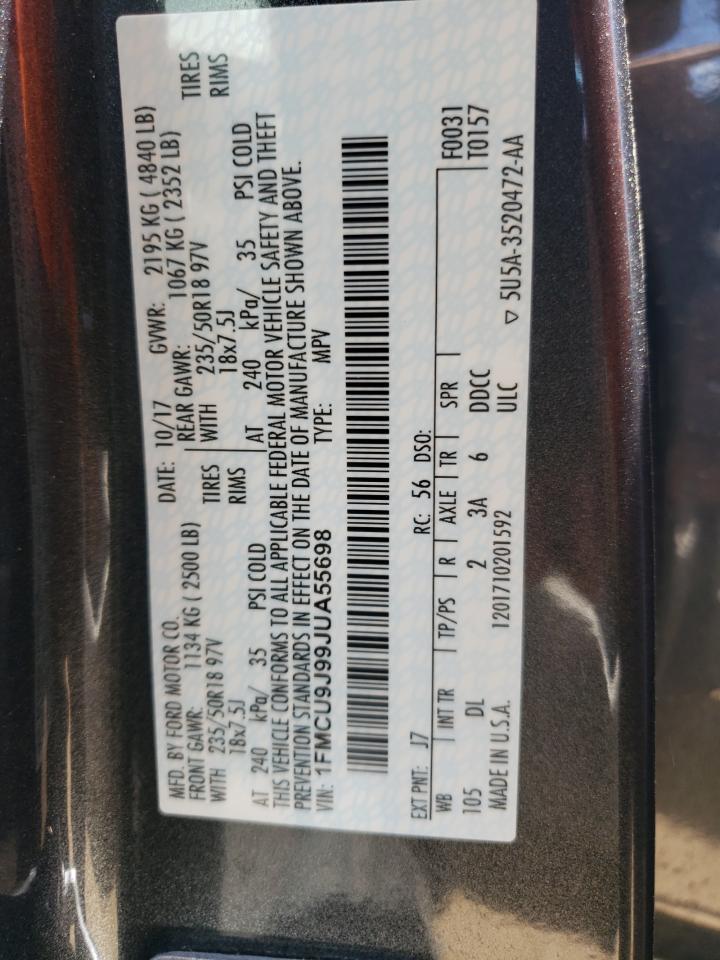 1FMCU9J99JUA55698 2018 Ford Escape Titanium