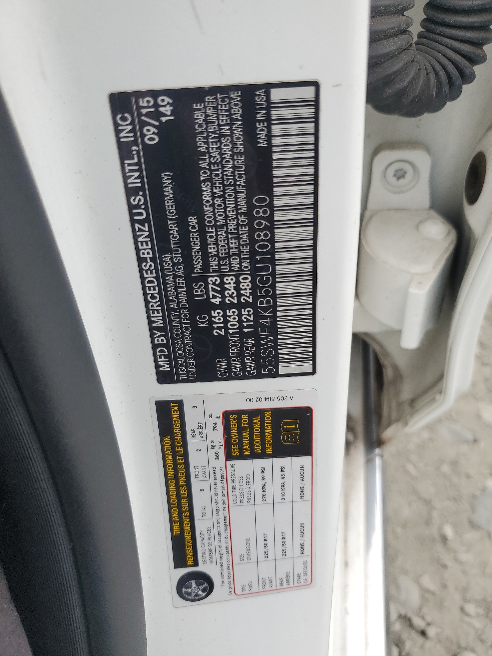 55SWF4KB5GU108980 2016 Mercedes-Benz C 300 4Matic