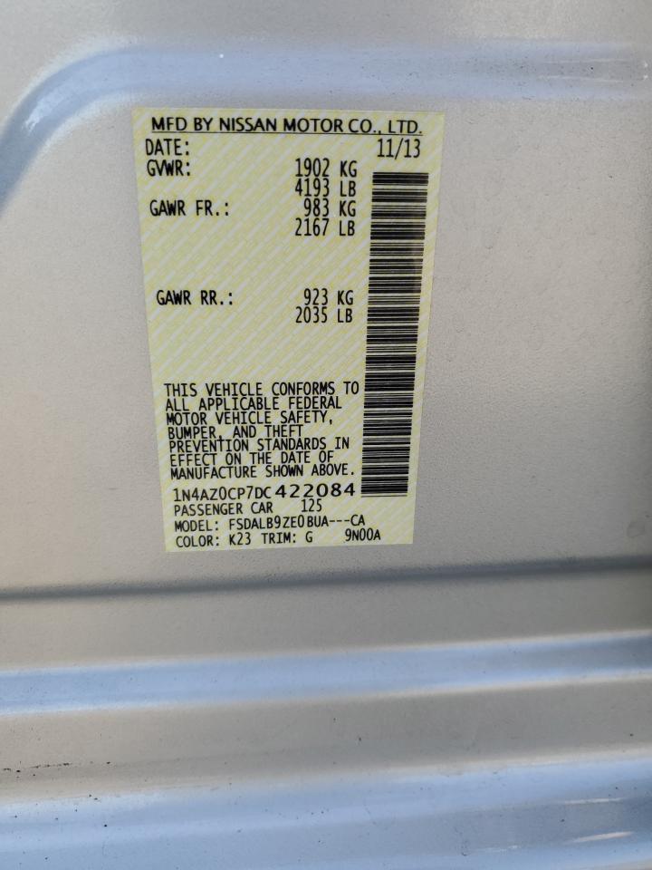 2013 Nissan Leaf S VIN: 1N4AZ0CP7DC422084 Lot: 63658714