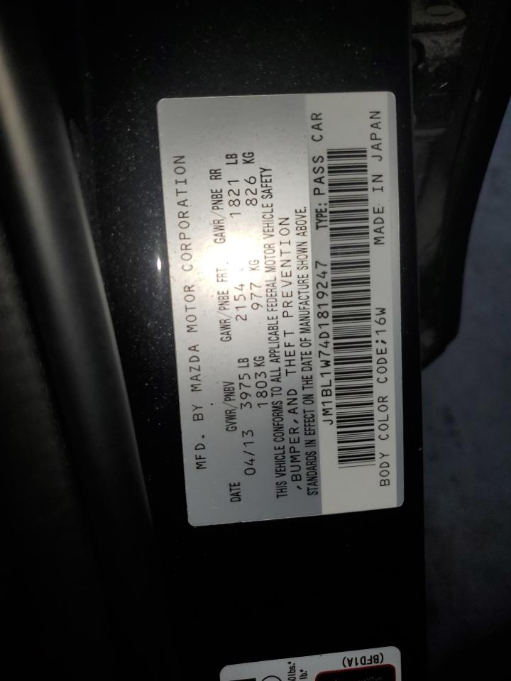 2013 Mazda 3 I VIN: JM1BL1W74D1819247 Lot: 62230494