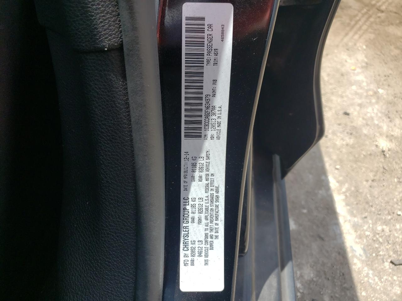 2015 Chrysler 200 Limited VIN: 1C3CCCAB2FN634979 Lot: 64166624