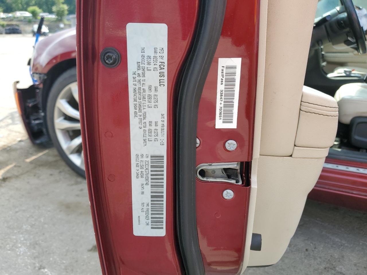 2019 Chrysler 300 Limited VIN: 2C3CCAEG7KH590748 Lot: 62033224