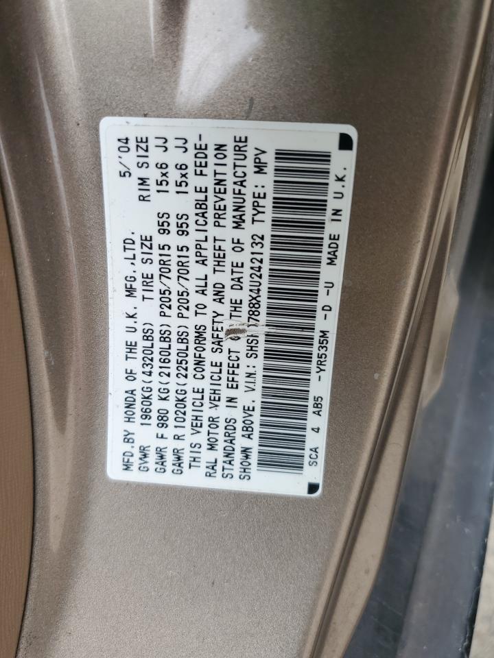 2004 Honda Cr-V Ex VIN: SHSRD788X4U242132 Lot: 63165974