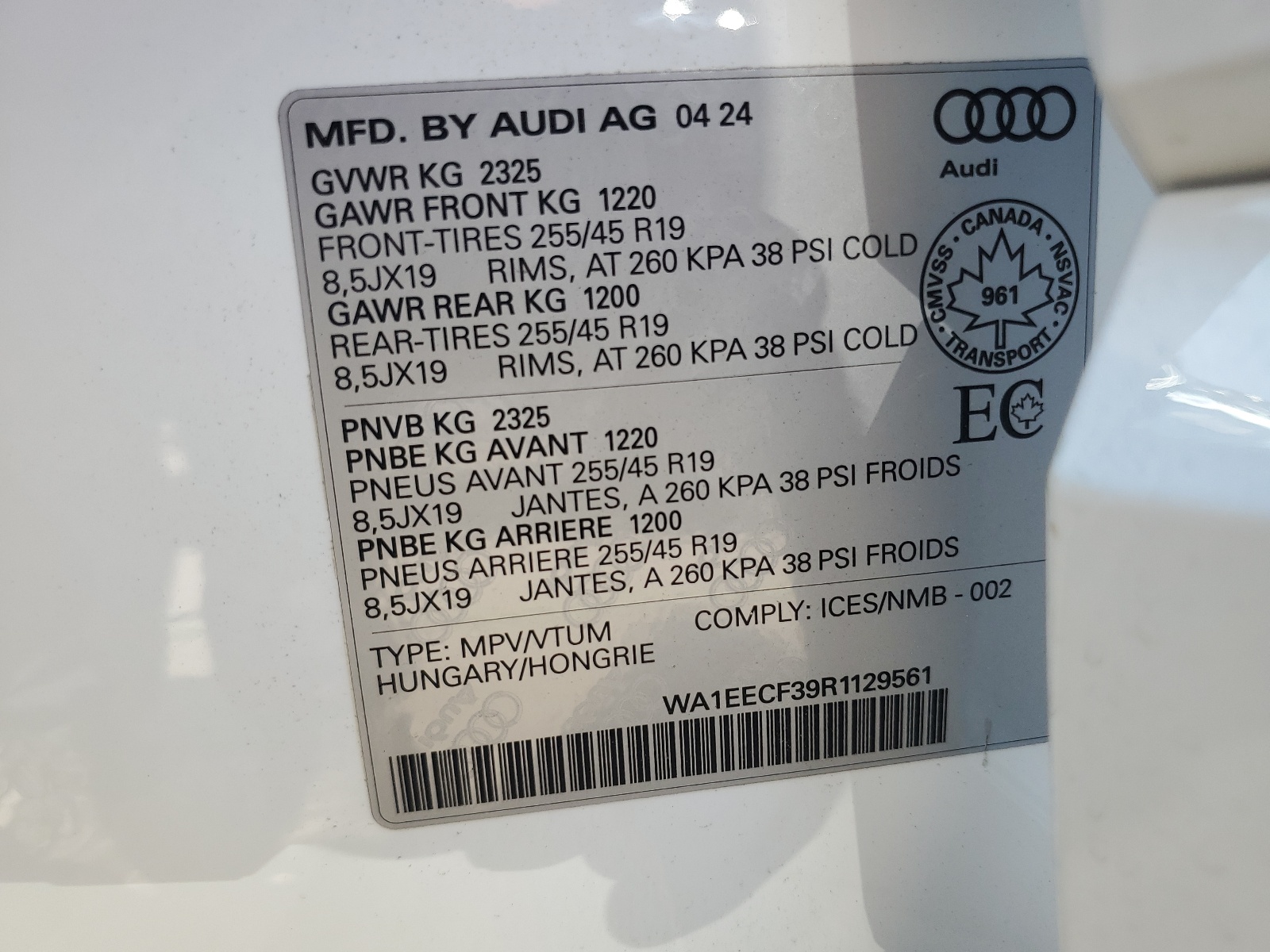 WA1EECF39R1129561 2024 Audi Q3 Premium Plus S Line 45