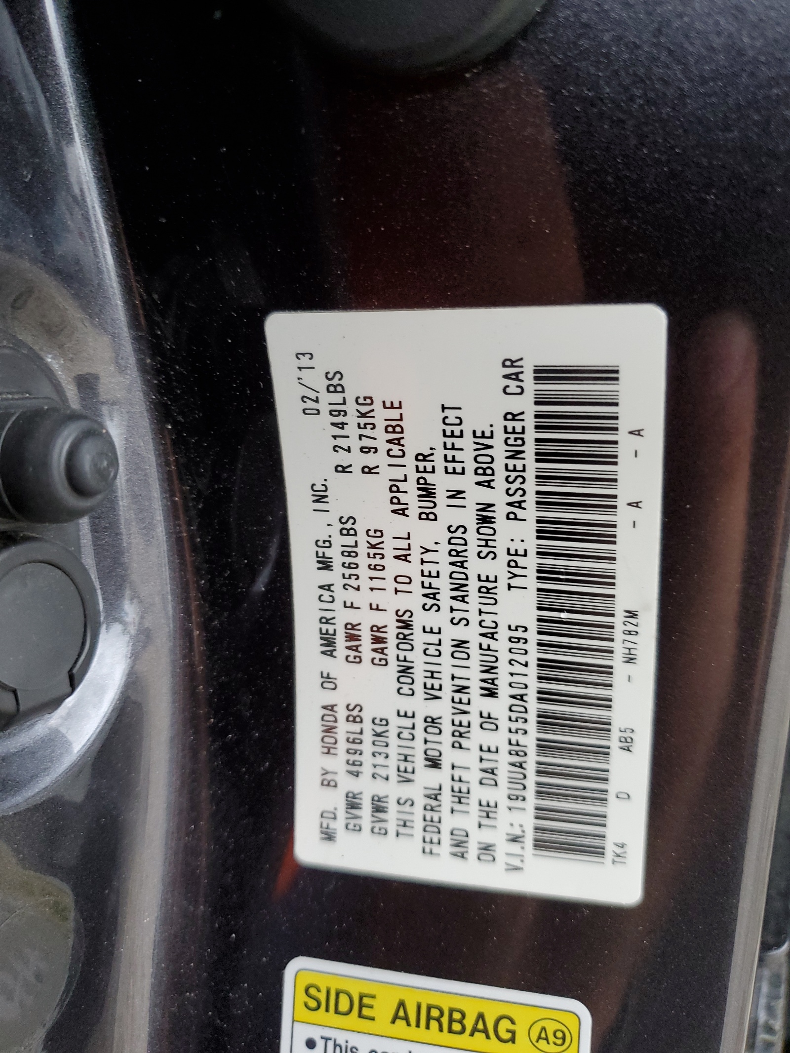 19UUA8F55DA012095 2013 Acura Tl Tech