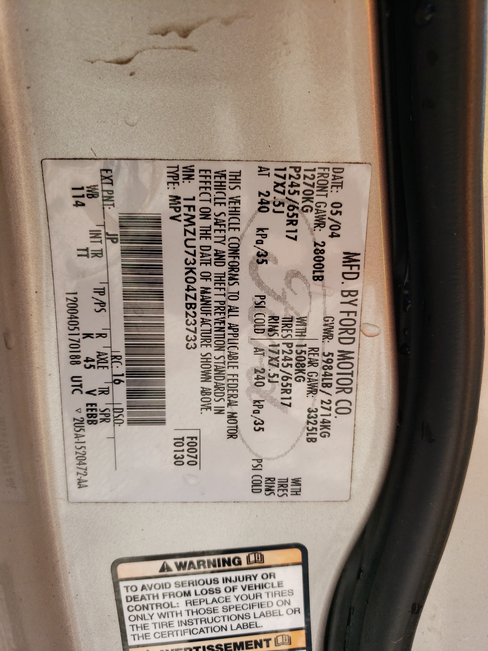 1FMZU73K04ZB23733 2004 Ford Explorer Xlt