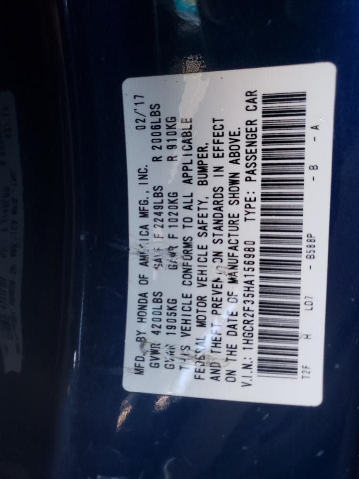1HGCR2F35HA156980 2017 Honda Accord Lx 1HGCR2F35HA156980 2017 Honda Accord Lx
