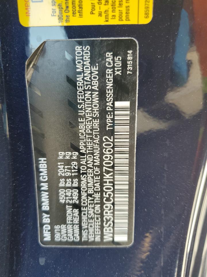 2017 BMW M4 VIN: WBS3R9C50HK709602 Lot: 63510584