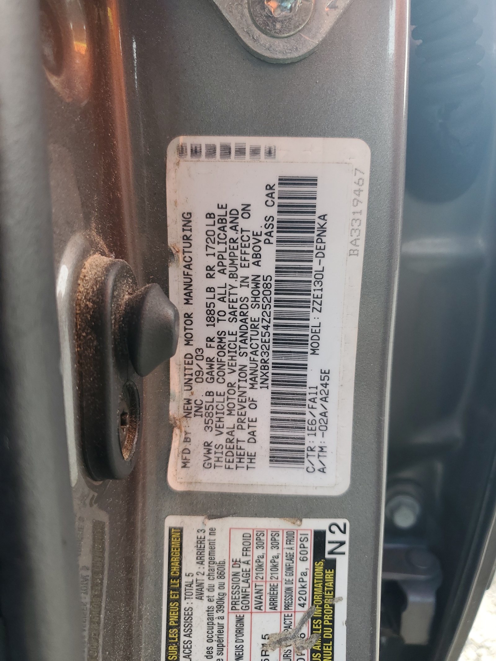 1NXBR32E54Z252085 2004 Toyota Corolla Ce