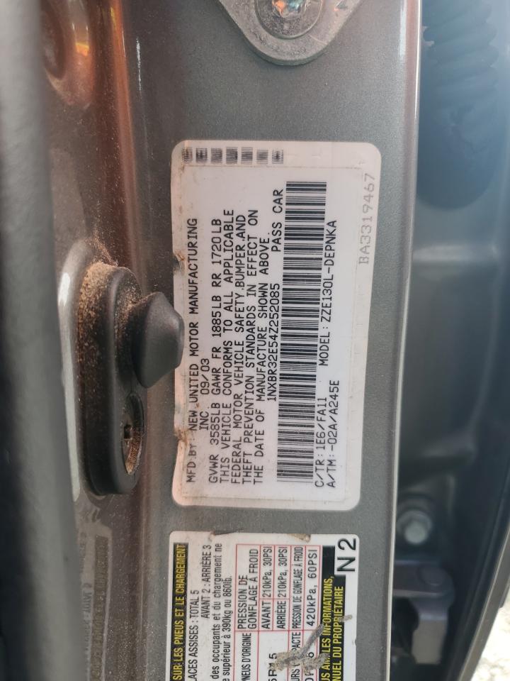 2004 Toyota Corolla Ce VIN: 1NXBR32E54Z252085 Lot: 62220964