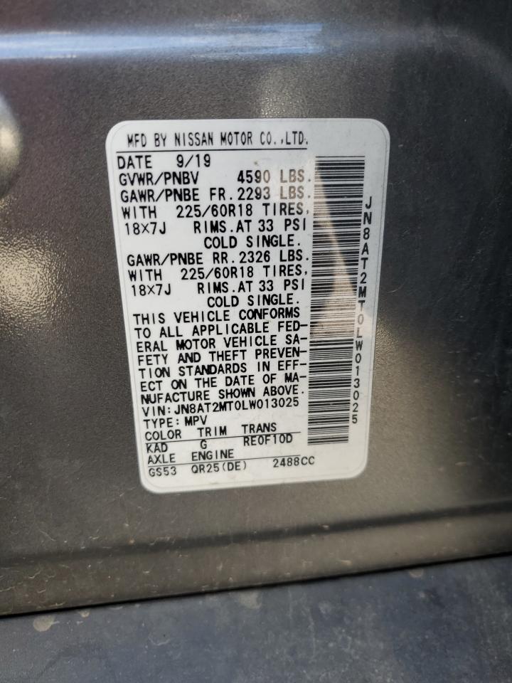 2020 Nissan Rogue S VIN: JN8AT2MT0LW013025 Lot: 64717974