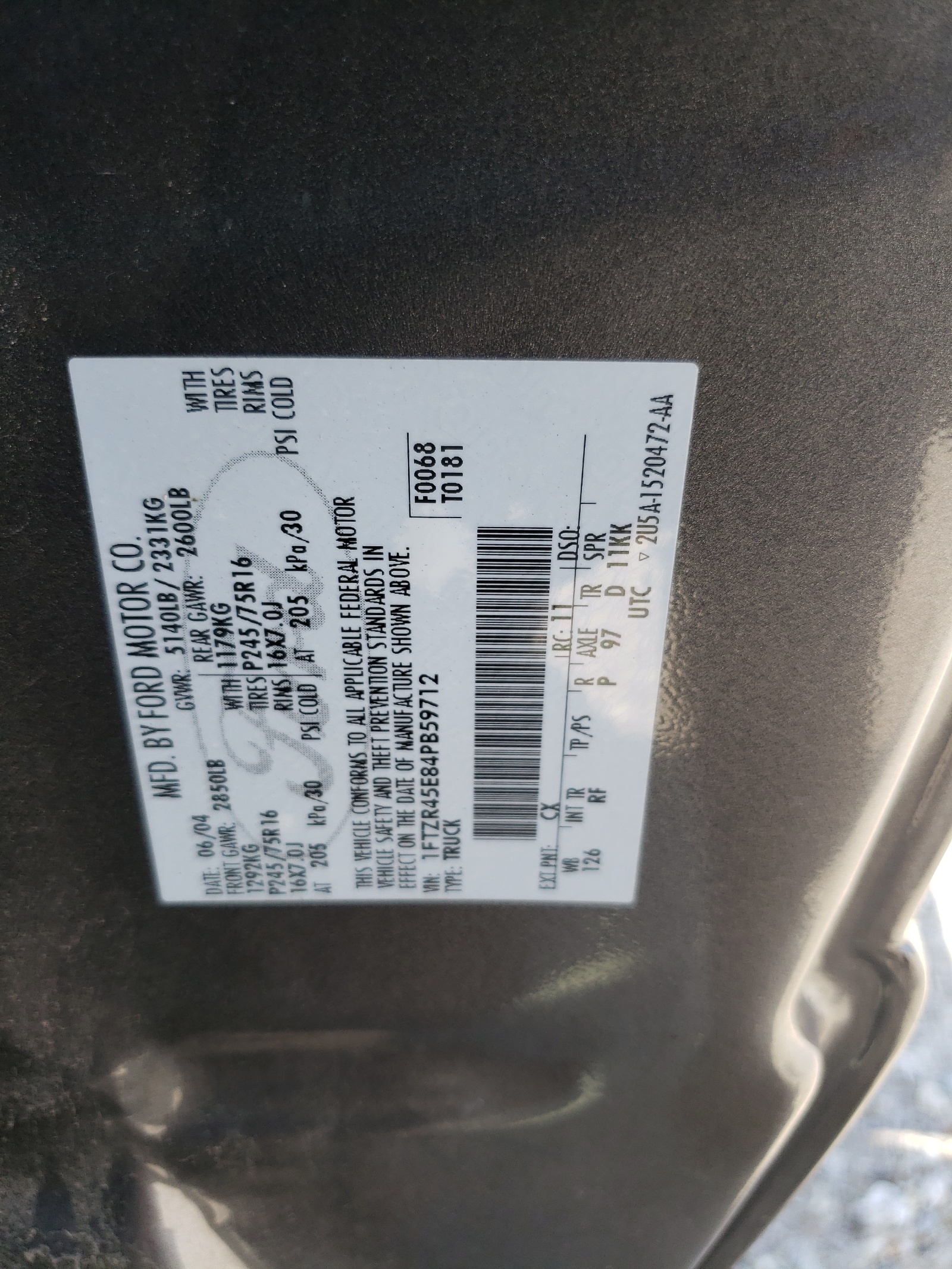 1FTZR45E84PB59712 2004 Ford Ranger Super Cab