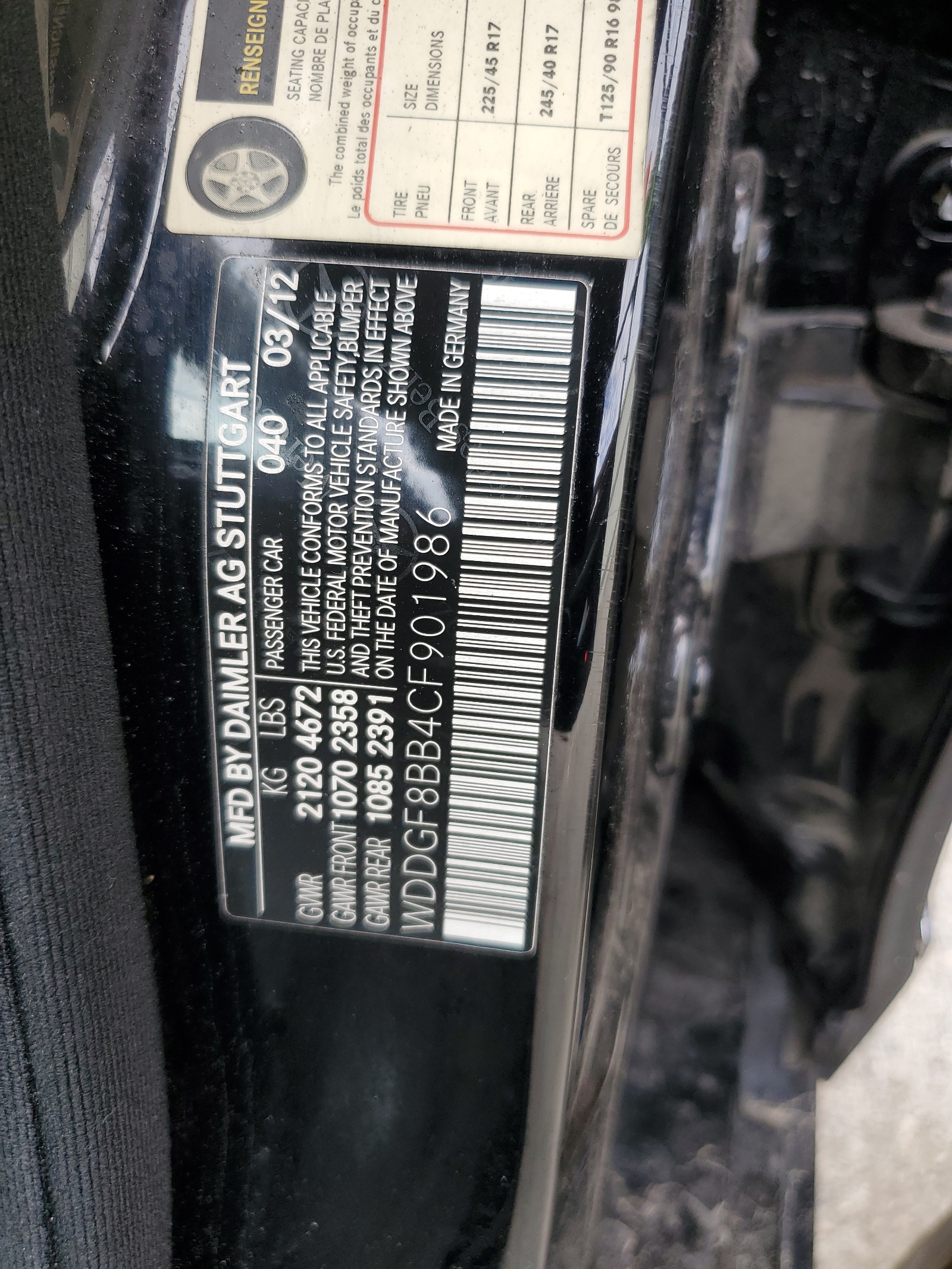 WDDGF8BB4CF901986 2012 Mercedes-Benz C 300 4Matic