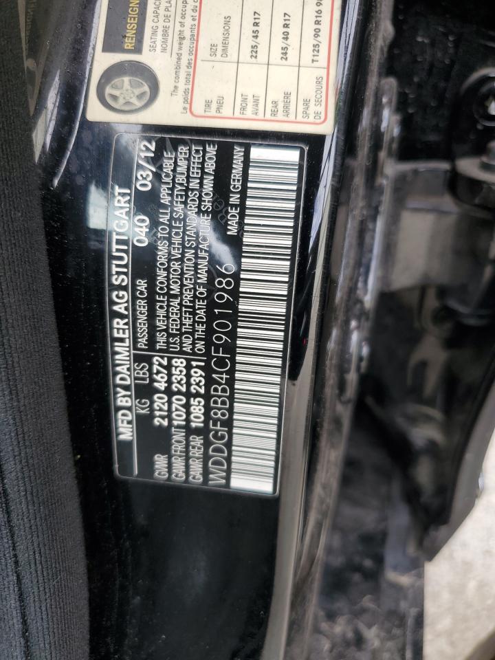 2012 Mercedes-Benz C 300 4Matic VIN: WDDGF8BB4CF901986 Lot: 63387474