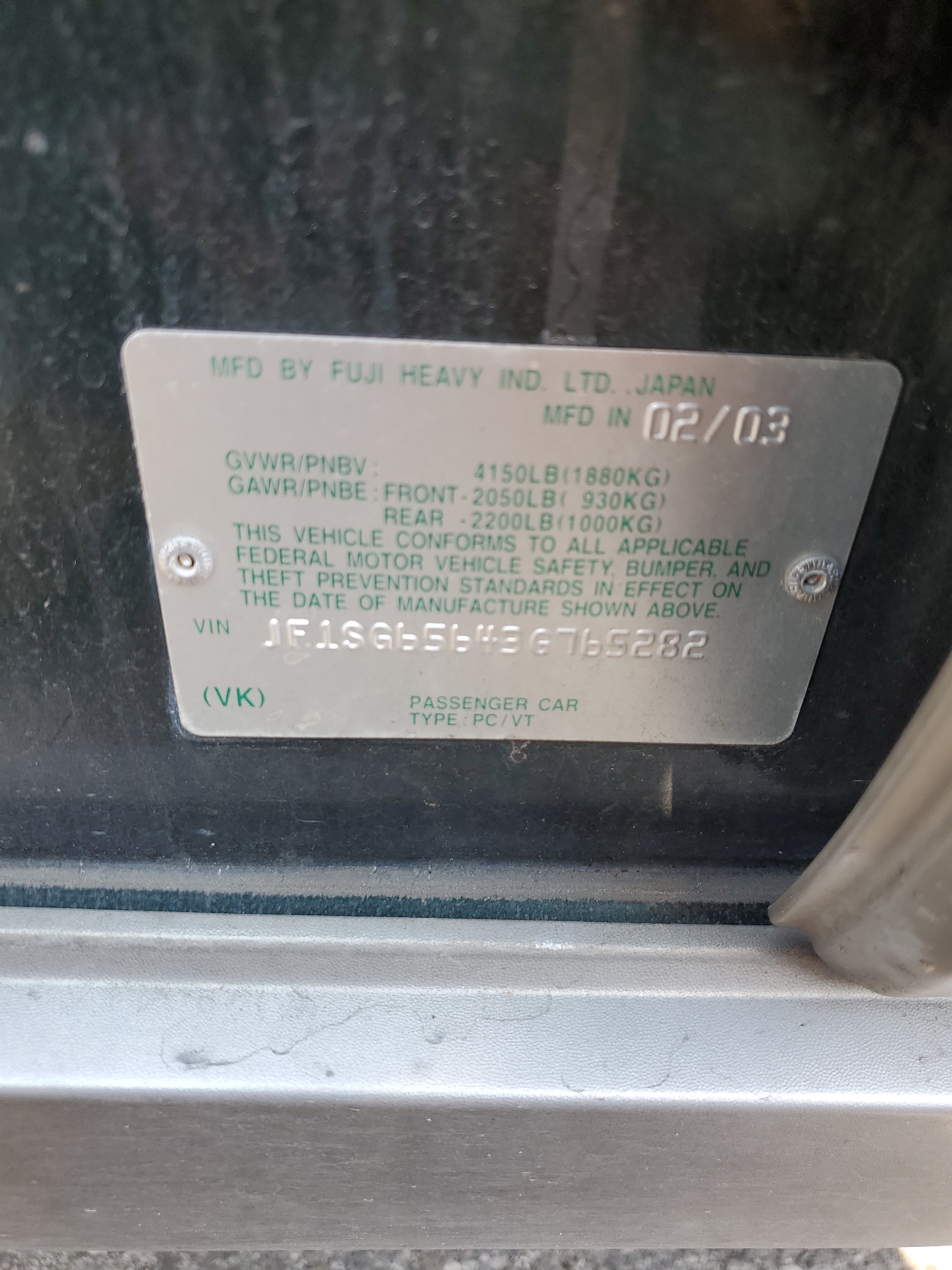 JF1SG65643G765282 2003 Subaru Forester 2.5Xs