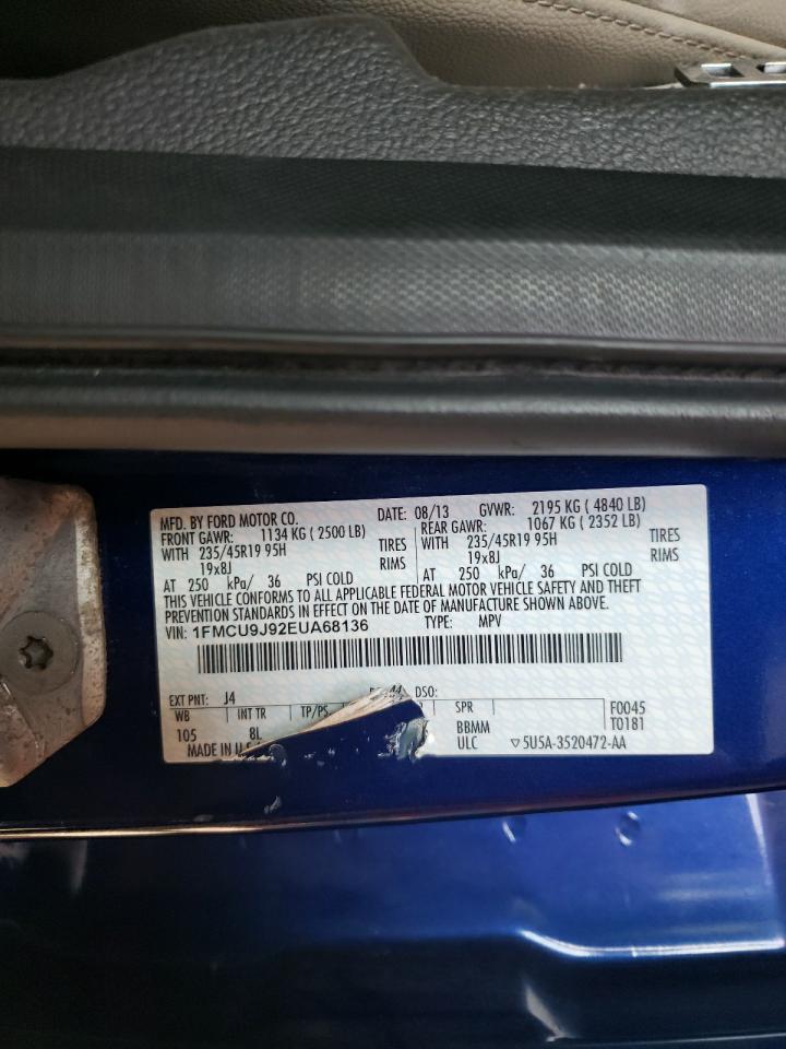 2014 Ford Escape Titanium VIN: 1FMCU9J92EUA68136 Lot: 65156424